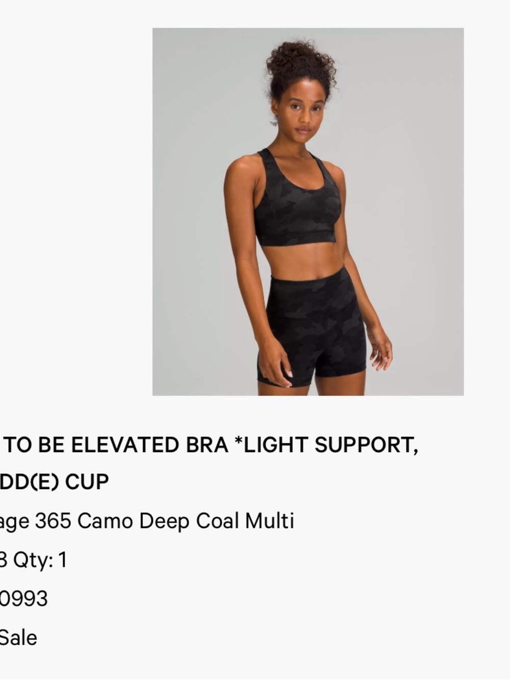 lululemon athletica Black Camouflage Longline To Be Elevated Sports Bra 8 - Picture 3 of 6